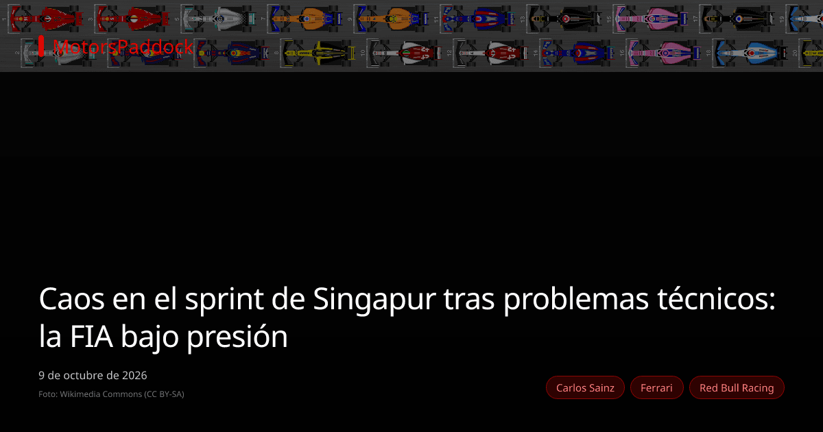 Caos en el sprint de Singapur tras problemas técnicos: la FIA bajo presión