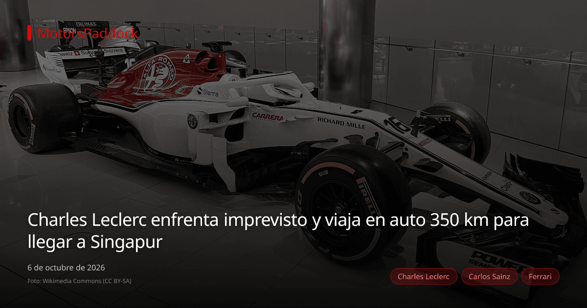 Charles Leclerc enfrenta imprevisto y viaja en auto 350 km para llegar a Singapur