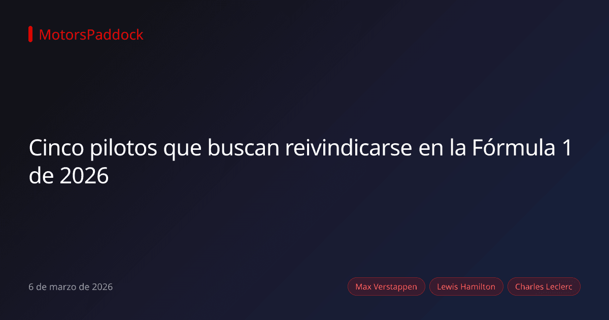 Cinco pilotos que buscan reivindicarse en la Fórmula 1 de 2026