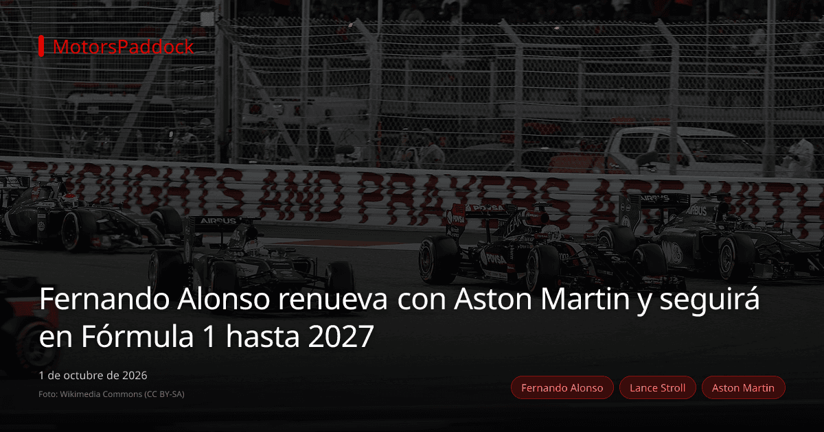 Fernando Alonso renueva con Aston Martin y seguirá en Fórmula 1 hasta 2027