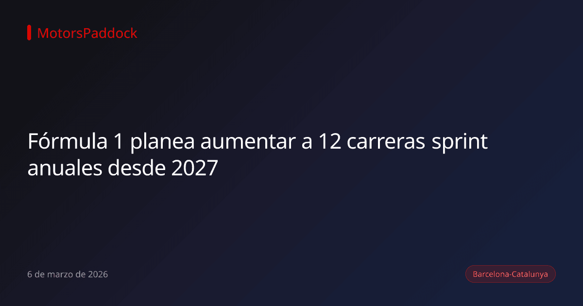 Fórmula 1 planea aumentar a 12 carreras sprint anuales desde 2027