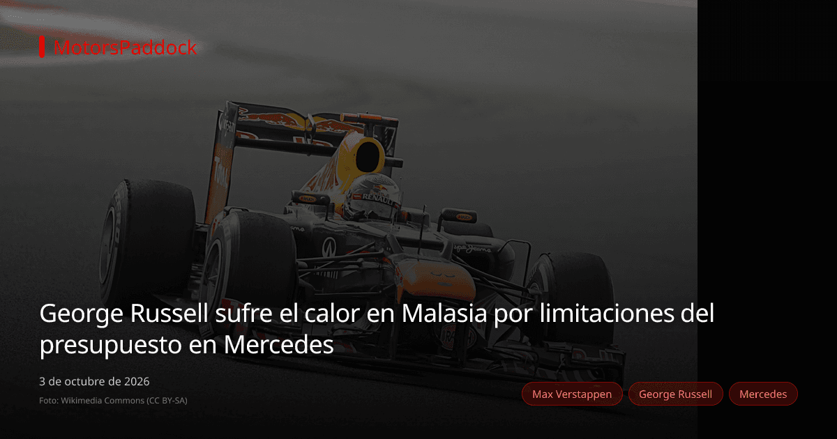 George Russell sufre el calor en Malasia por limitaciones del presupuesto en Mercedes