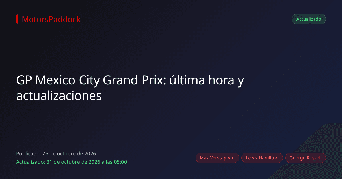 GP Mexico City Grand Prix: última hora y actualizaciones