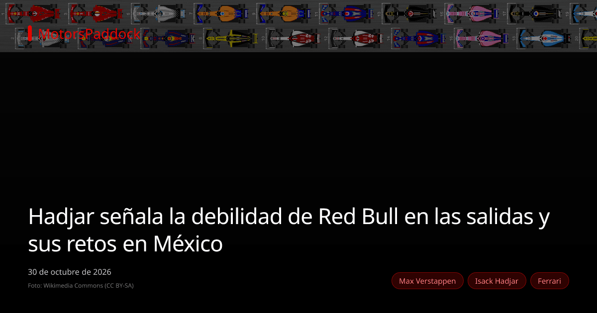 Hadjar señala la debilidad de Red Bull en las salidas y sus retos en México