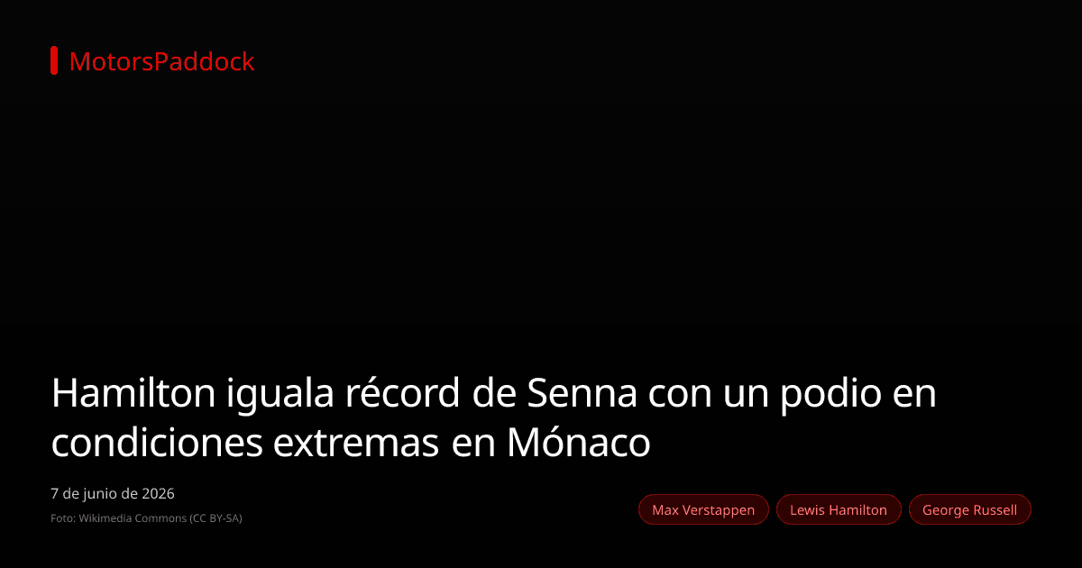 Hamilton iguala récord de Senna con un podio en condiciones extremas en Mónaco