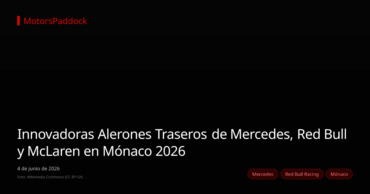 Innovadoras Alerones Traseros de Mercedes, Red Bull y McLaren en Mónaco 2026