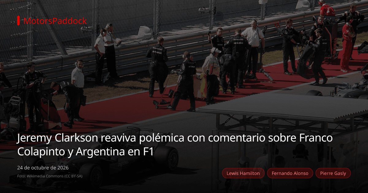 Jeremy Clarkson reaviva polémica con comentario sobre Franco Colapinto y Argentina en F1