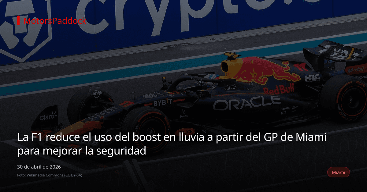 La F1 reduce el uso del boost en lluvia a partir del GP de Miami para mejorar la seguridad