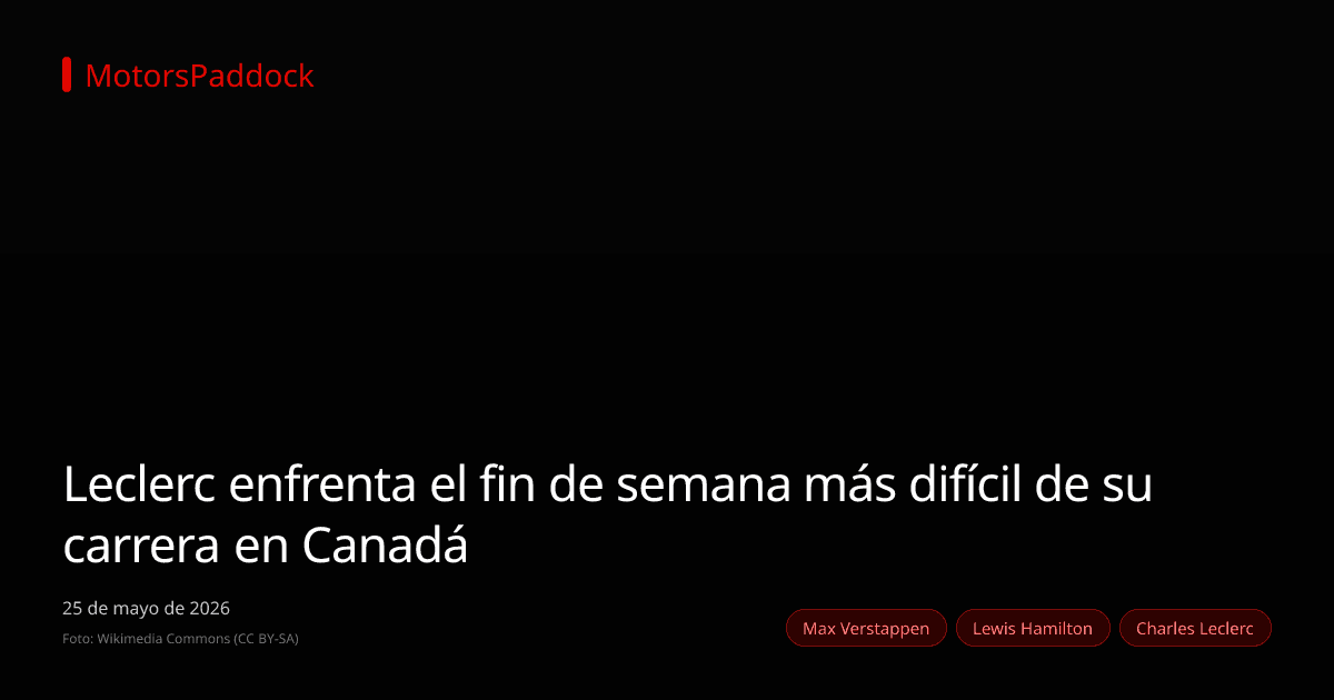 Leclerc enfrenta el fin de semana más difícil de su carrera en Canadá