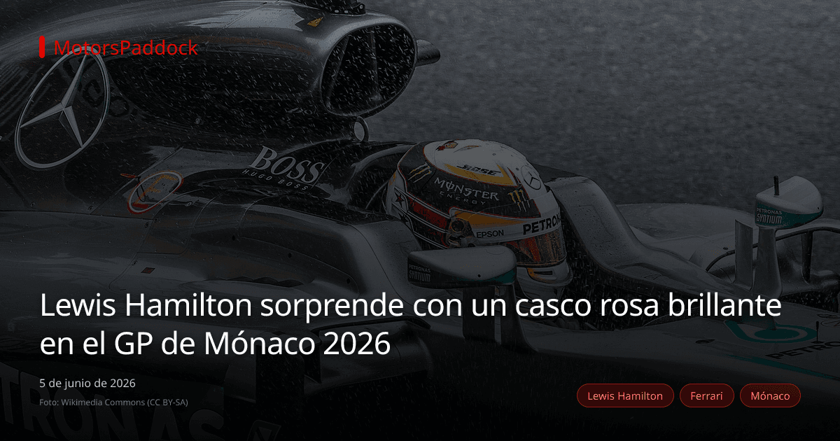 Lewis Hamilton sorprende con un casco rosa brillante en el GP de Mónaco 2026