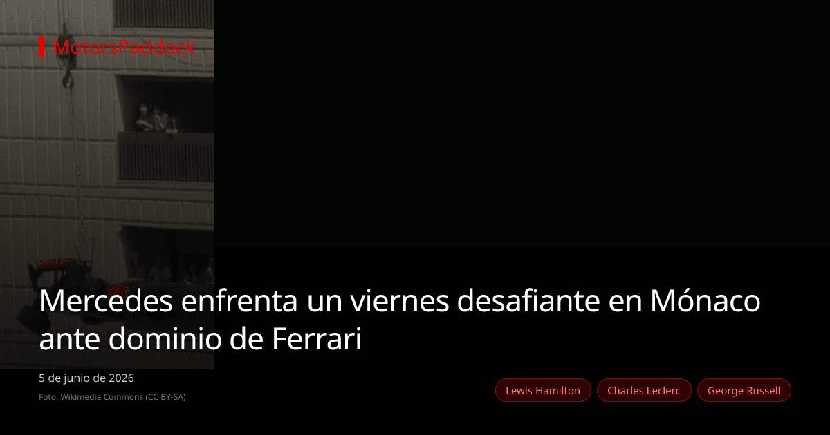 Mercedes enfrenta un viernes desafiante en Mónaco ante dominio de Ferrari
