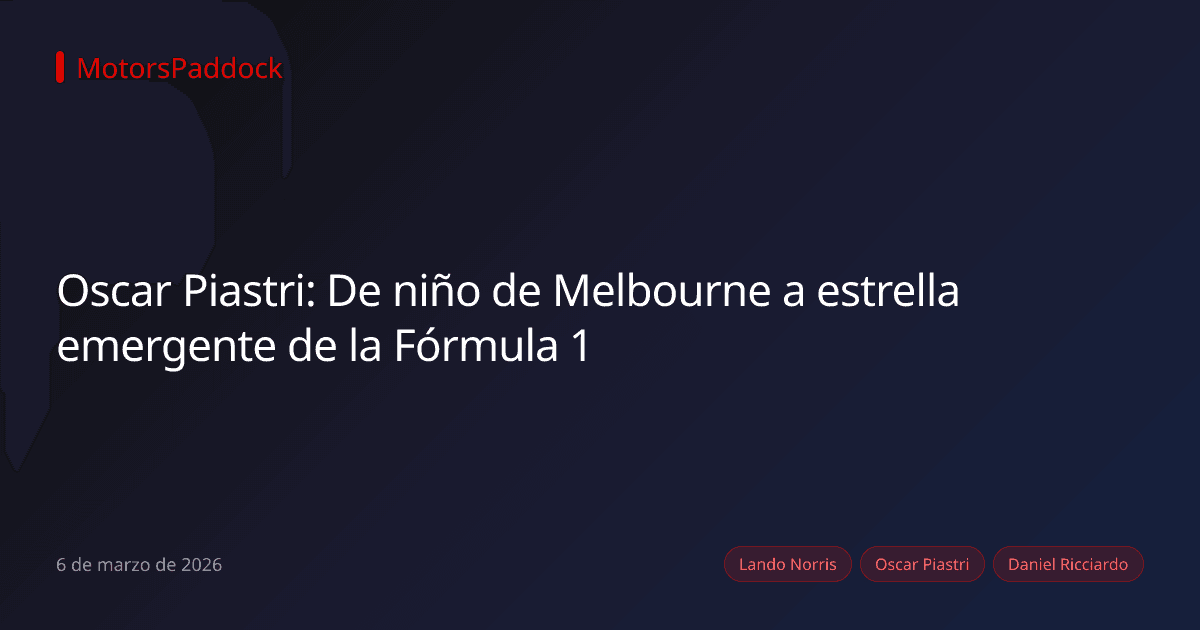 Oscar Piastri: De niño de Melbourne a estrella emergente de la Fórmula 1