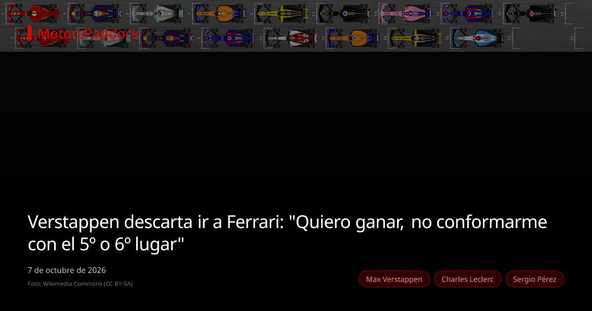 Verstappen descarta ir a Ferrari: "Quiero ganar, no conformarme con el 5º o 6º lugar"