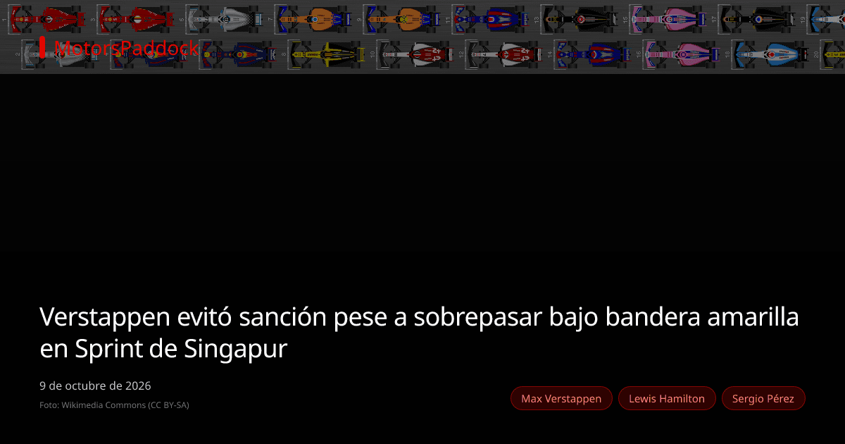 Verstappen evitó sanción pese a sobrepasar bajo bandera amarilla en Sprint de Singapur