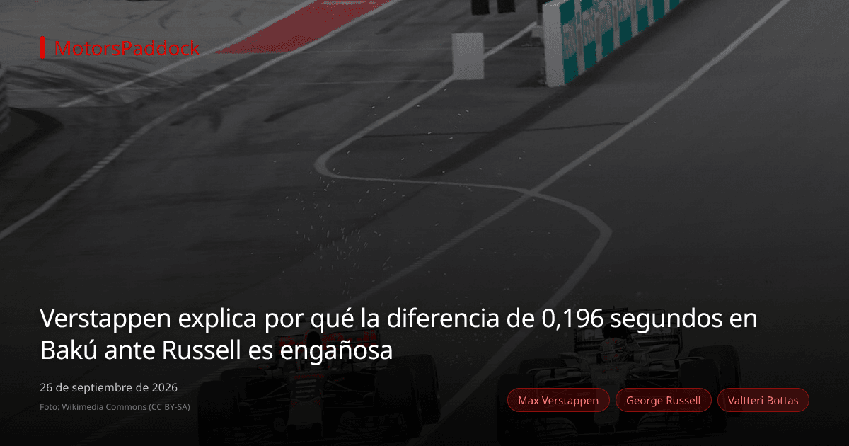 Verstappen explica por qué la diferencia de 0,196 segundos en Bakú ante Russell es engañosa