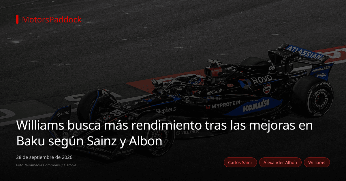 Williams busca más rendimiento tras las mejoras en Baku según Sainz y Albon