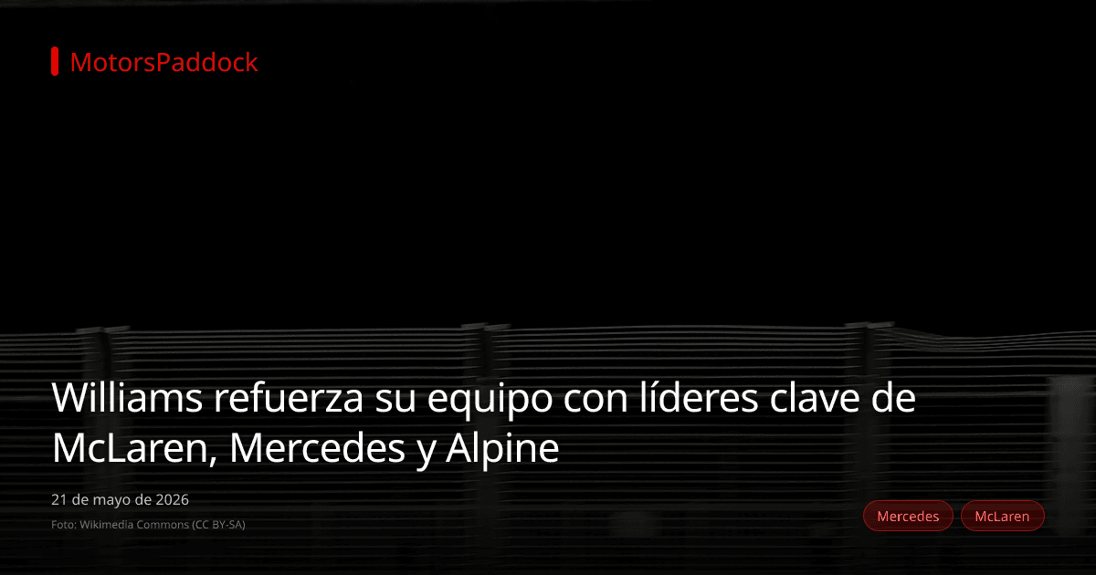 Williams refuerza su equipo con líderes clave de McLaren, Mercedes y Alpine