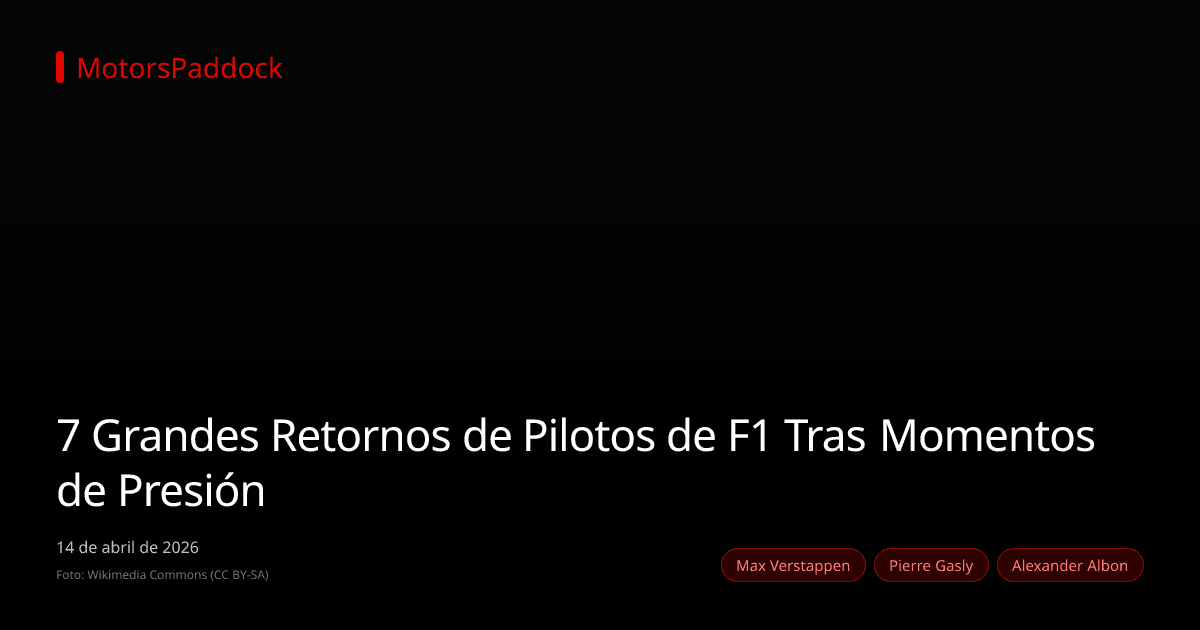 7 Grandes Retornos de Pilotos de F1 Tras Momentos de Presión