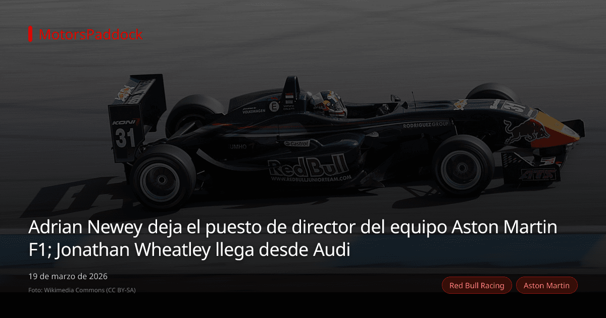 Adrian Newey deja el puesto de director del equipo Aston Martin F1; Jonathan Wheatley llega desde Audi