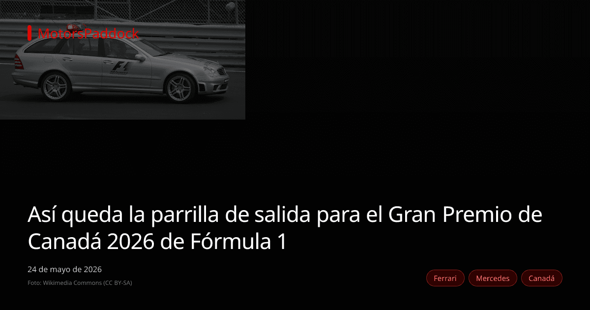 Así queda la parrilla de salida para el Gran Premio de Canadá 2026 de Fórmula 1