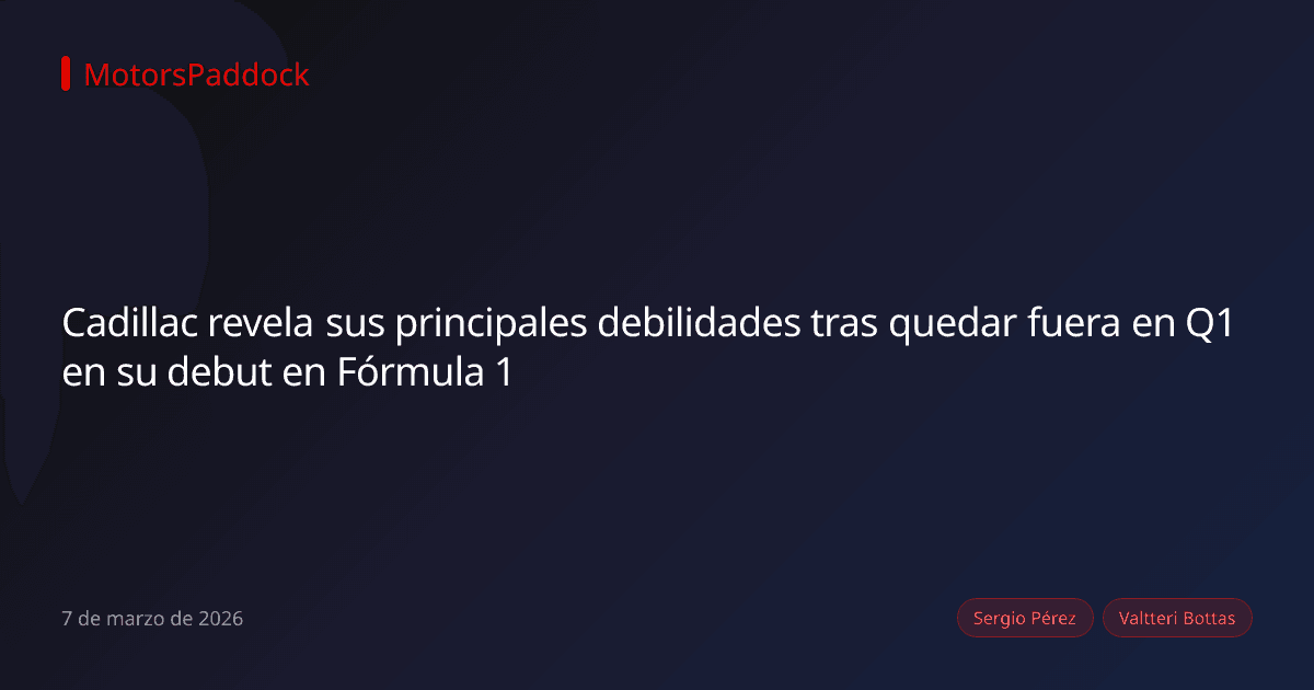 Cadillac revela sus principales debilidades tras quedar fuera en Q1 en su debut en Fórmula 1