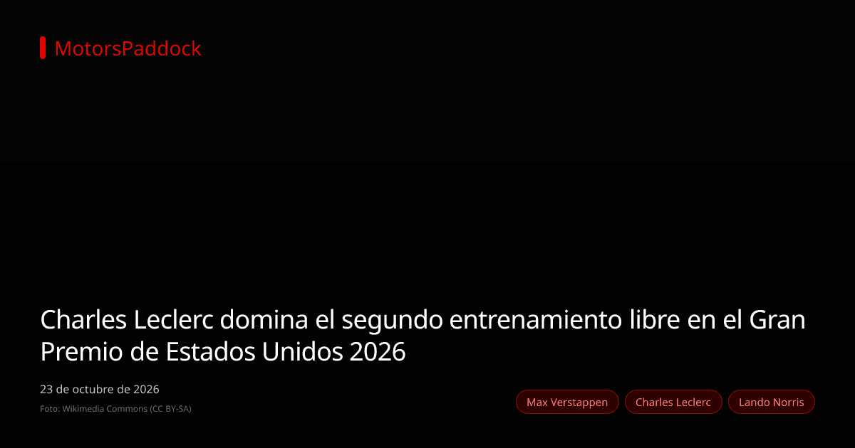 Charles Leclerc domina el segundo entrenamiento libre en el Gran Premio de Estados Unidos 2026