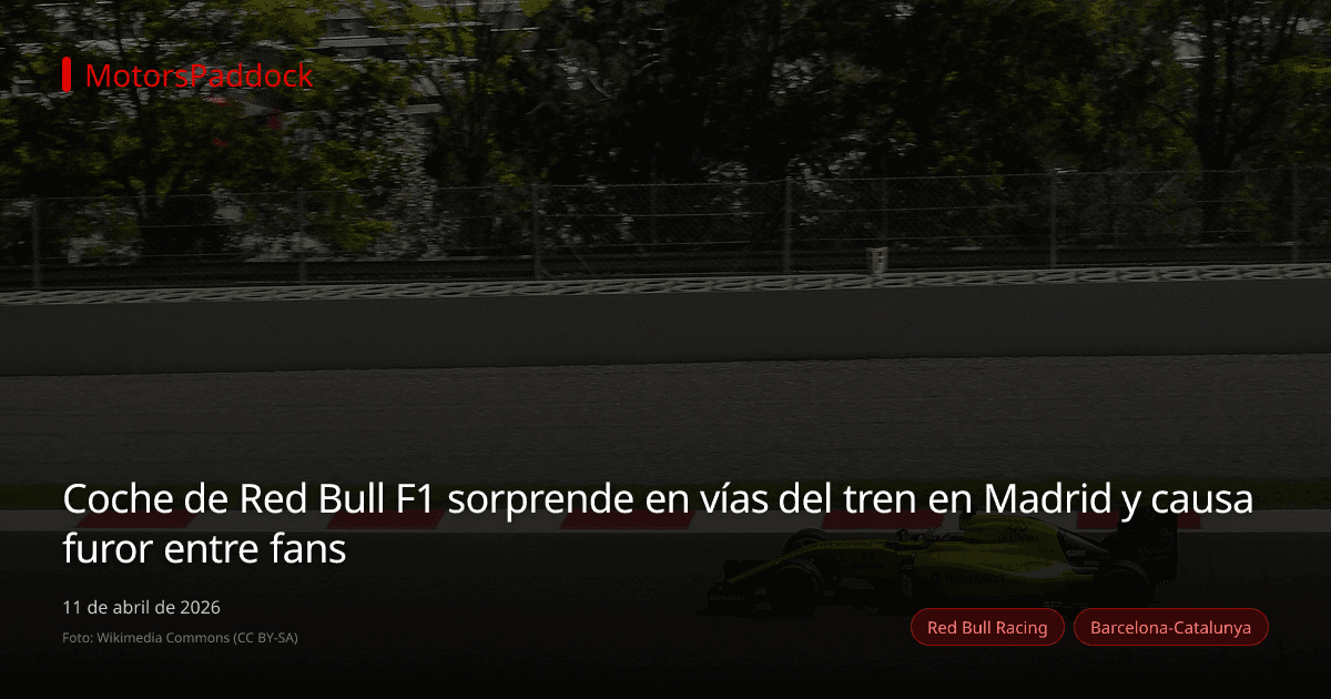 Coche de Red Bull F1 sorprende en vías del tren en Madrid y causa furor entre fans