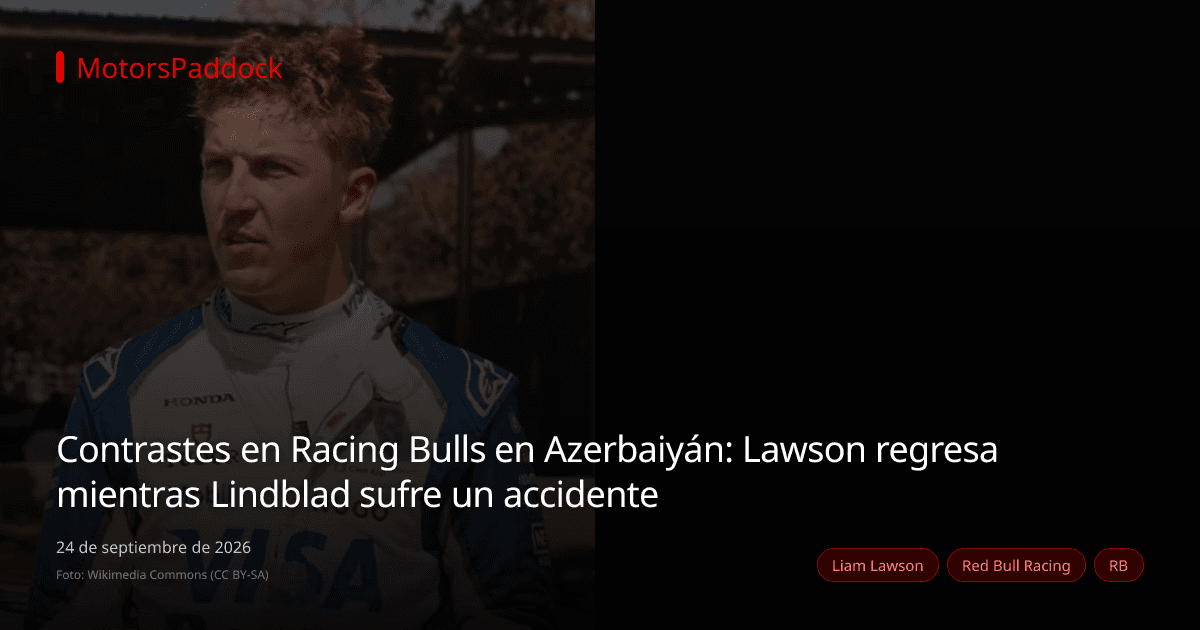 Contrastes en Racing Bulls en Azerbaiyán: Lawson regresa mientras Lindblad sufre un accidente