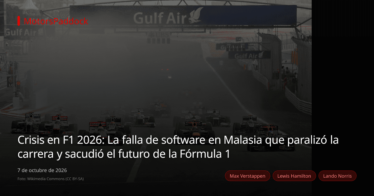 Crisis en F1 2026: La falla de software en Malasia que paralizó la carrera y sacudió el futuro de la Fórmula 1