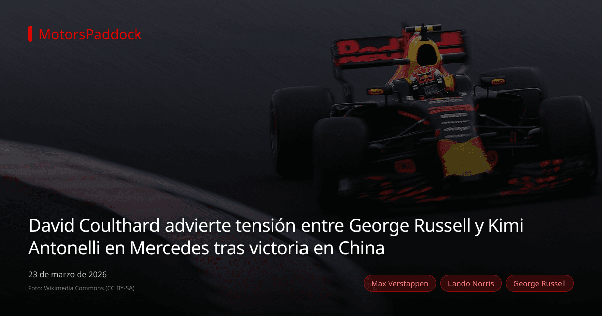 David Coulthard advierte tensión entre George Russell y Kimi Antonelli en Mercedes tras victoria en China