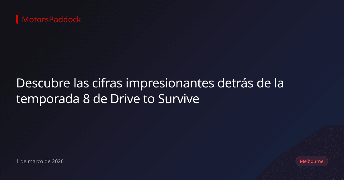 Descubre las cifras impresionantes detrás de la temporada 8 de Drive to Survive