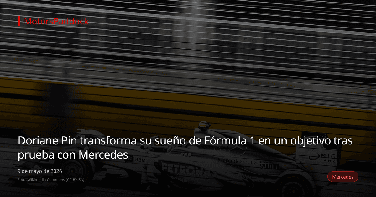 Doriane Pin transforma su sueño de Fórmula 1 en un objetivo tras prueba con Mercedes