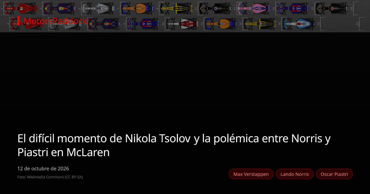 El difícil momento de Nikola Tsolov y la polémica entre Norris y Piastri en McLaren