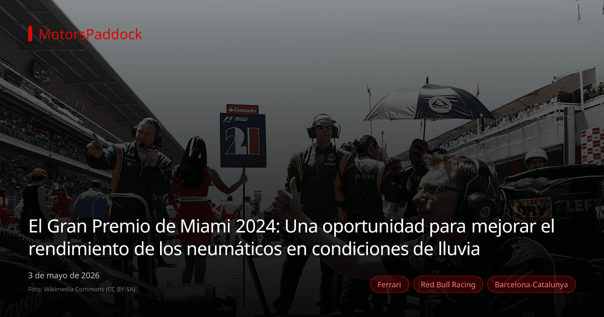 El Gran Premio de Miami 2024: Una oportunidad para mejorar el rendimiento de los neumáticos en condiciones de lluvia