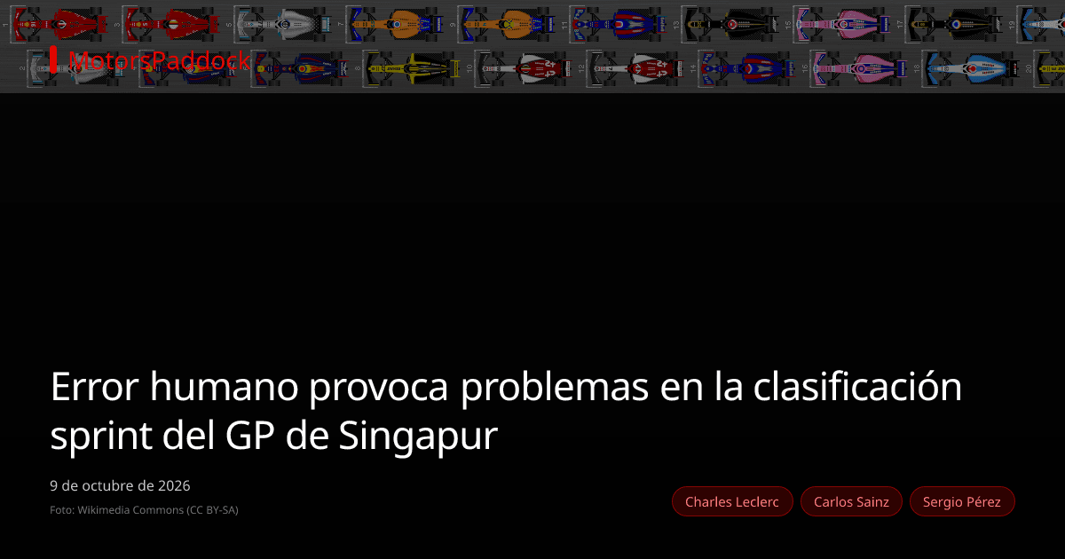 Error humano provoca problemas en la clasificación sprint del GP de Singapur