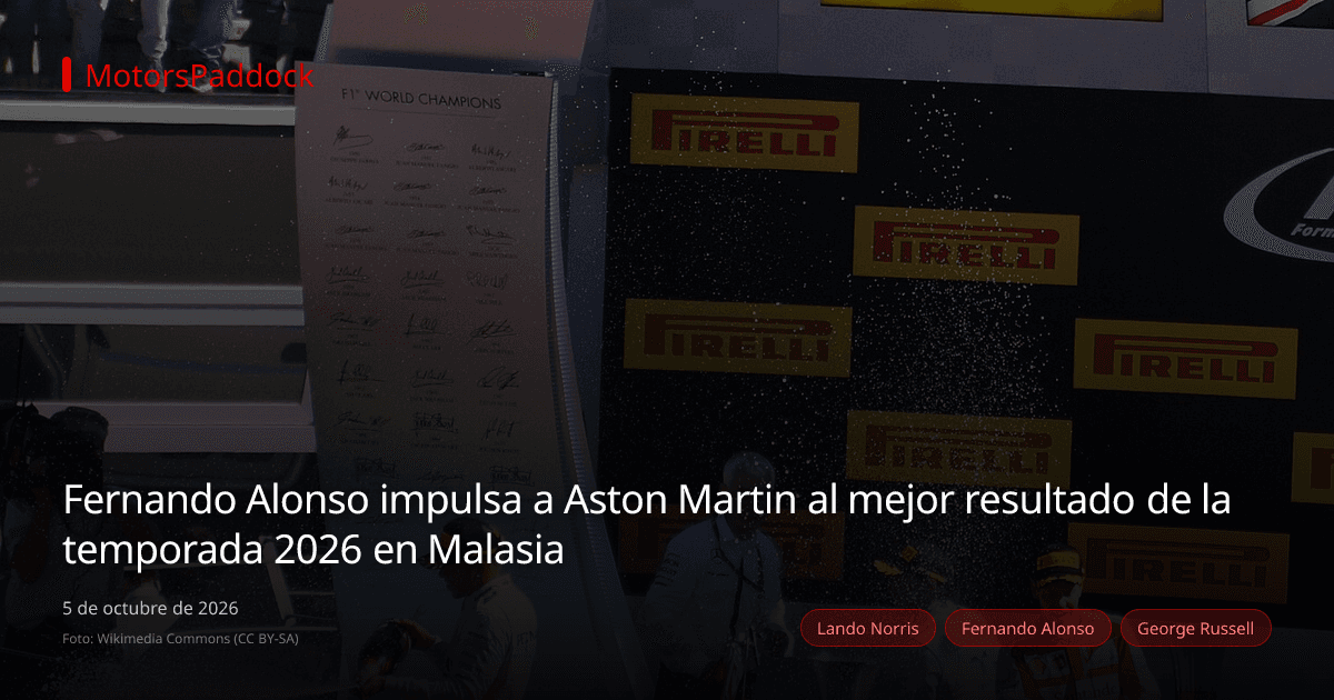 Fernando Alonso impulsa a Aston Martin al mejor resultado de la temporada 2026 en Malasia