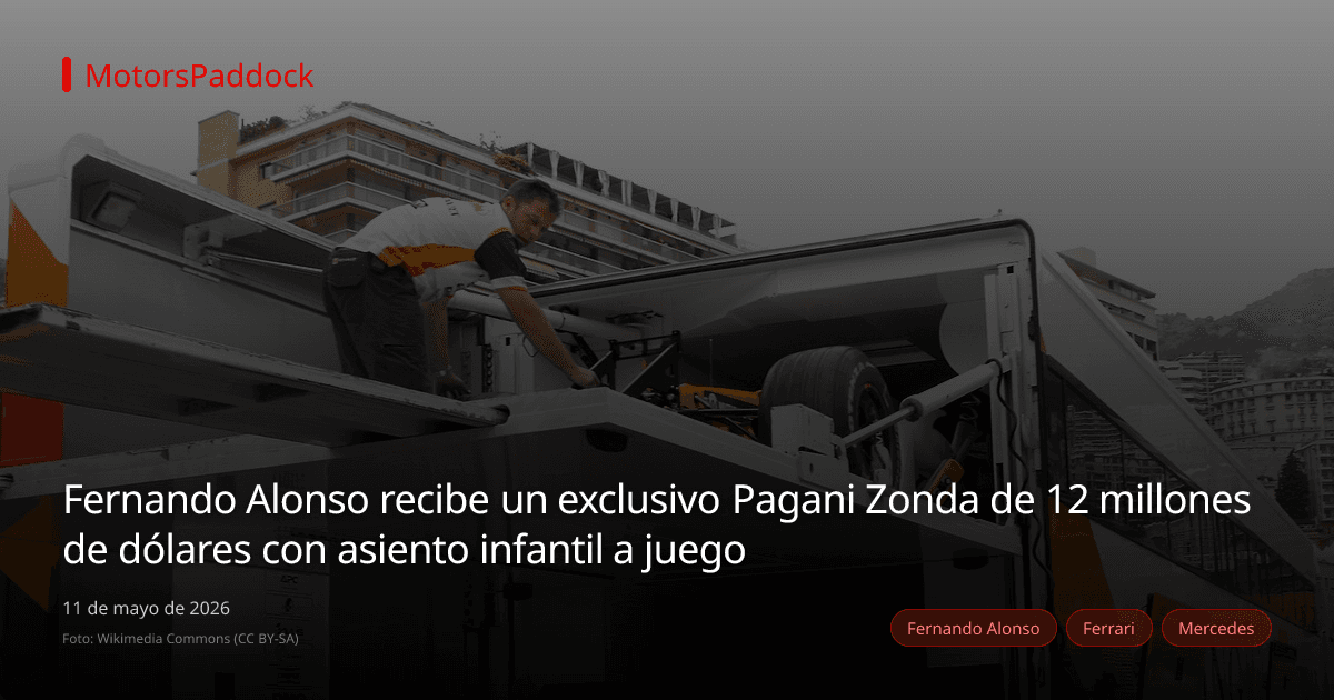 Fernando Alonso recibe un exclusivo Pagani Zonda de 12 millones de dólares con asiento infantil a juego