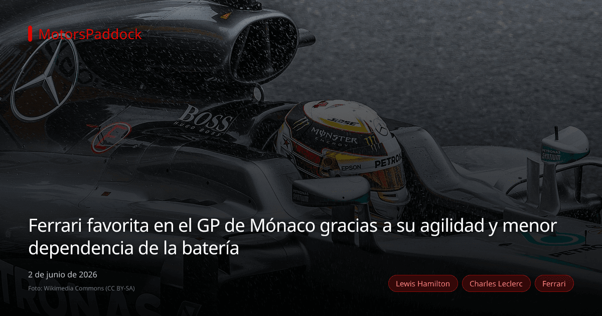 Ferrari favorita en el GP de Mónaco gracias a su agilidad y menor dependencia de la batería