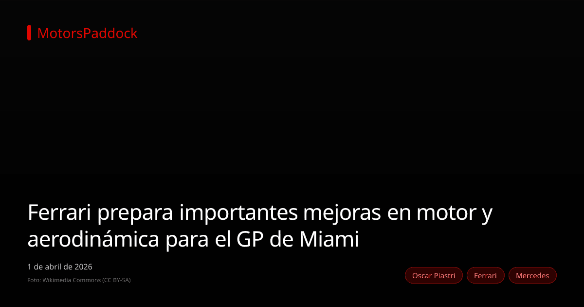 Ferrari prepara importantes mejoras en motor y aerodinámica para el GP de Miami