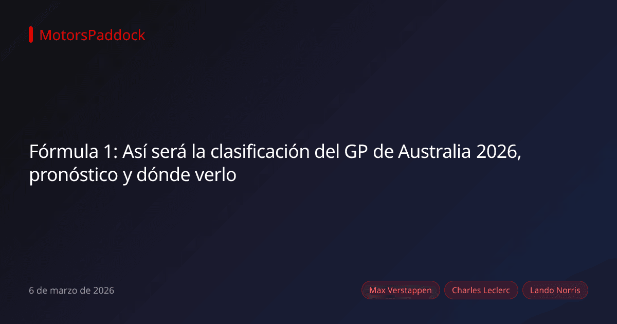 Fórmula 1: Así será la clasificación del GP de Australia 2026, pronóstico y dónde verlo