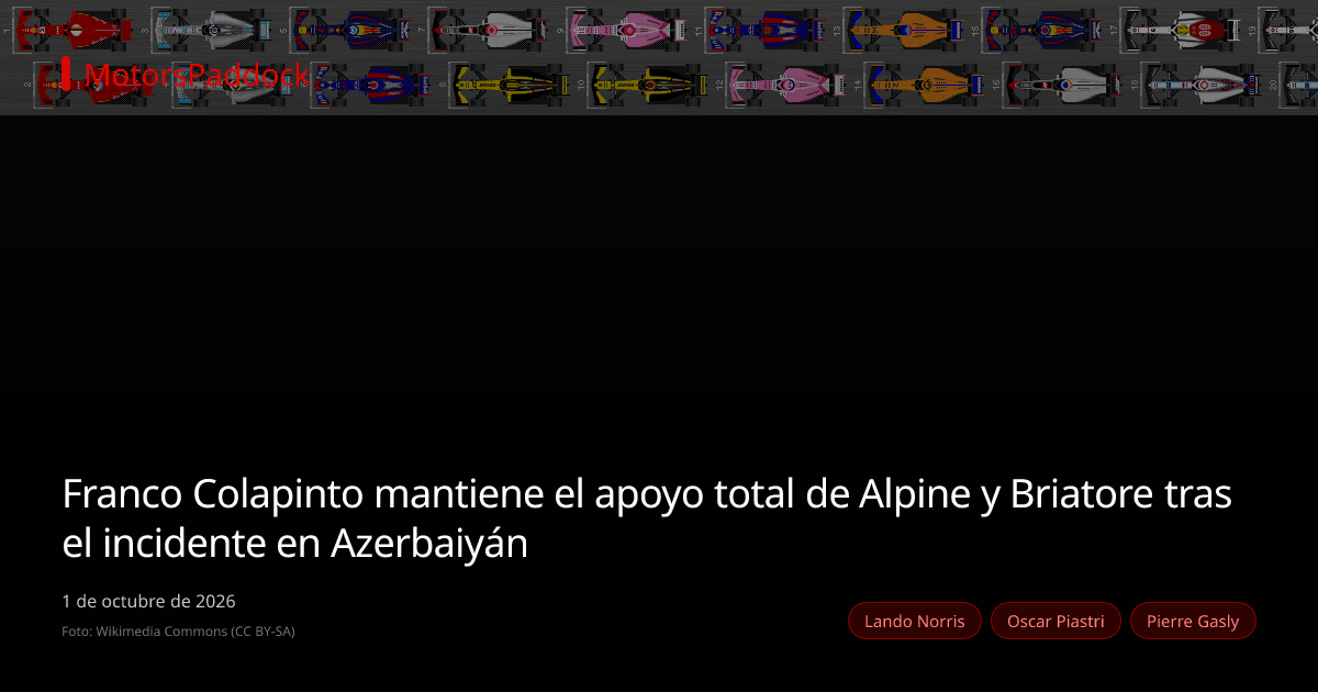 Franco Colapinto mantiene el apoyo total de Alpine y Briatore tras el incidente en Azerbaiyán