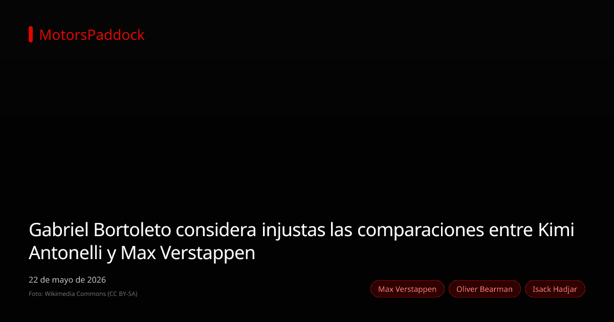 Gabriel Bortoleto considera injustas las comparaciones entre Kimi Antonelli y Max Verstappen