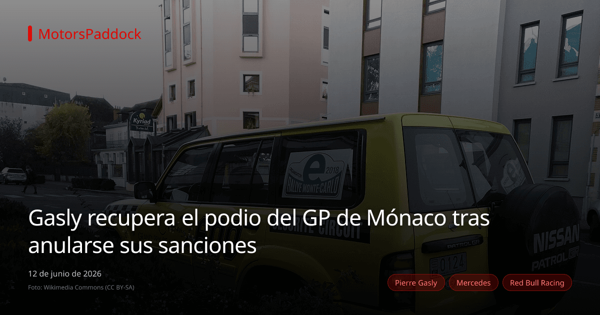Gasly recupera el podio del GP de Mónaco tras anularse sus sanciones