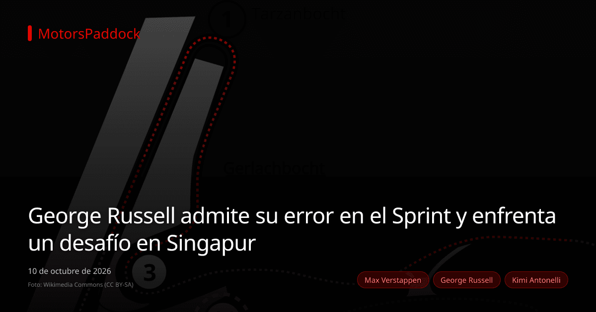 George Russell admite su error en el Sprint y enfrenta un desafío en Singapur
