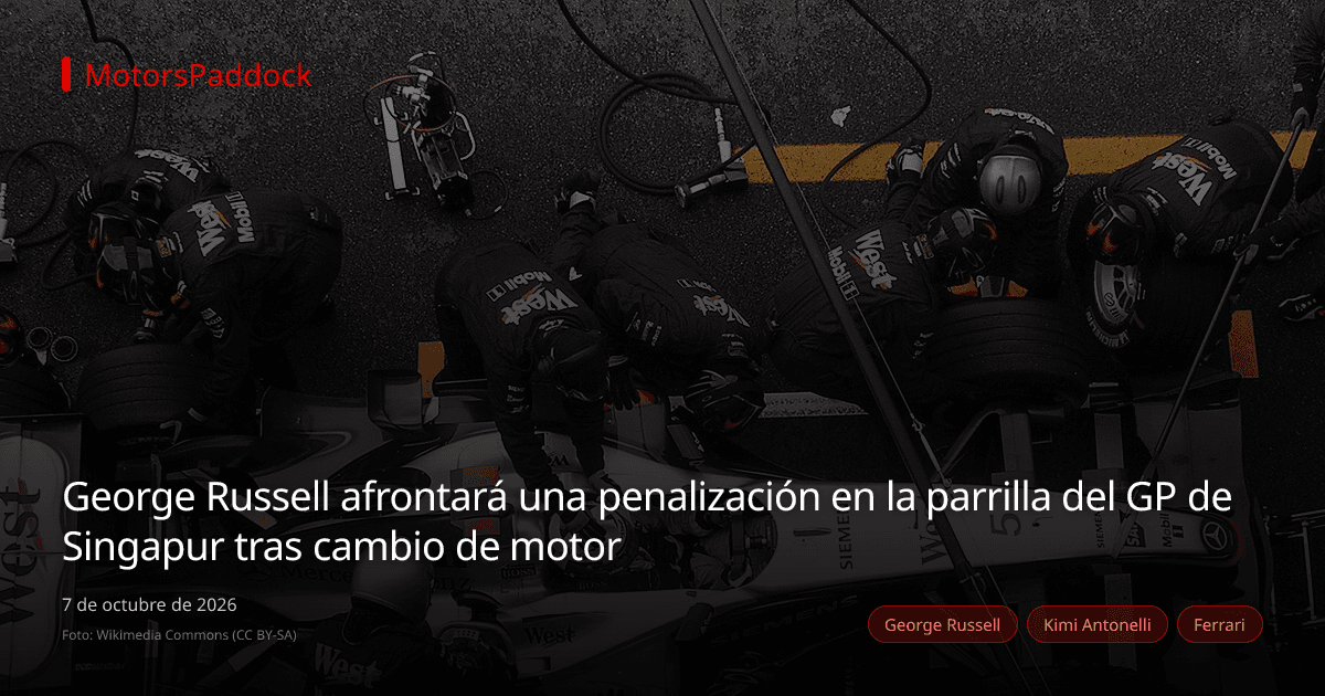 George Russell afrontará una penalización en la parrilla del GP de Singapur tras cambio de motor