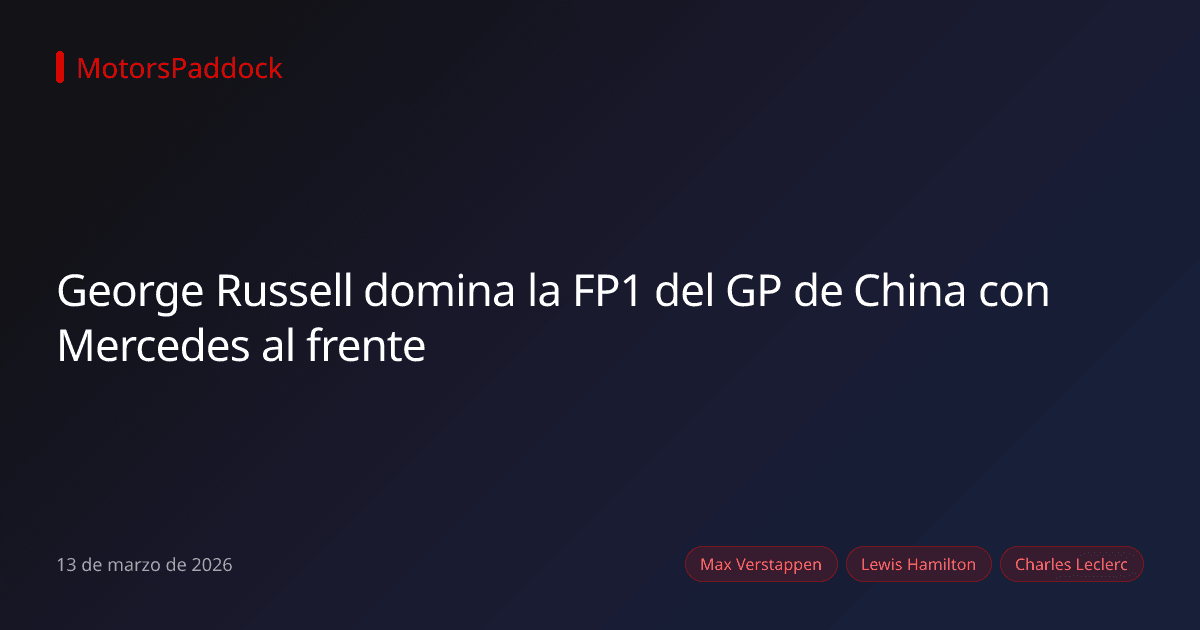 George Russell domina la FP1 del GP de China con Mercedes al frente