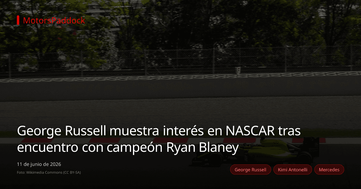 George Russell muestra interés en NASCAR tras encuentro con campeón Ryan Blaney