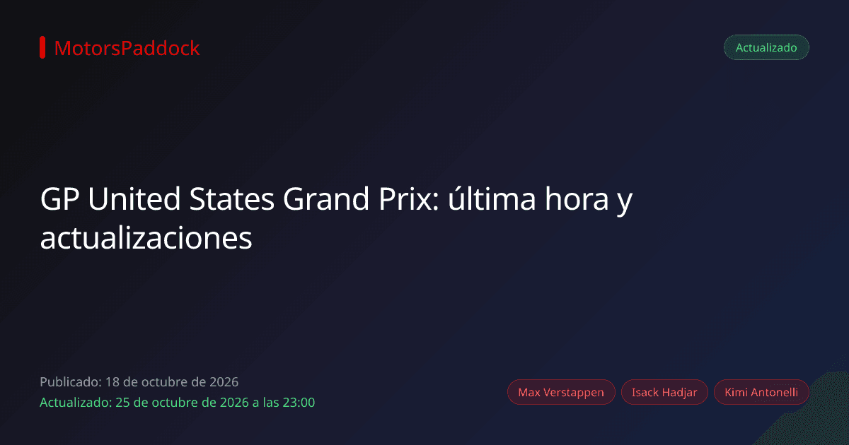 GP United States Grand Prix: última hora y actualizaciones