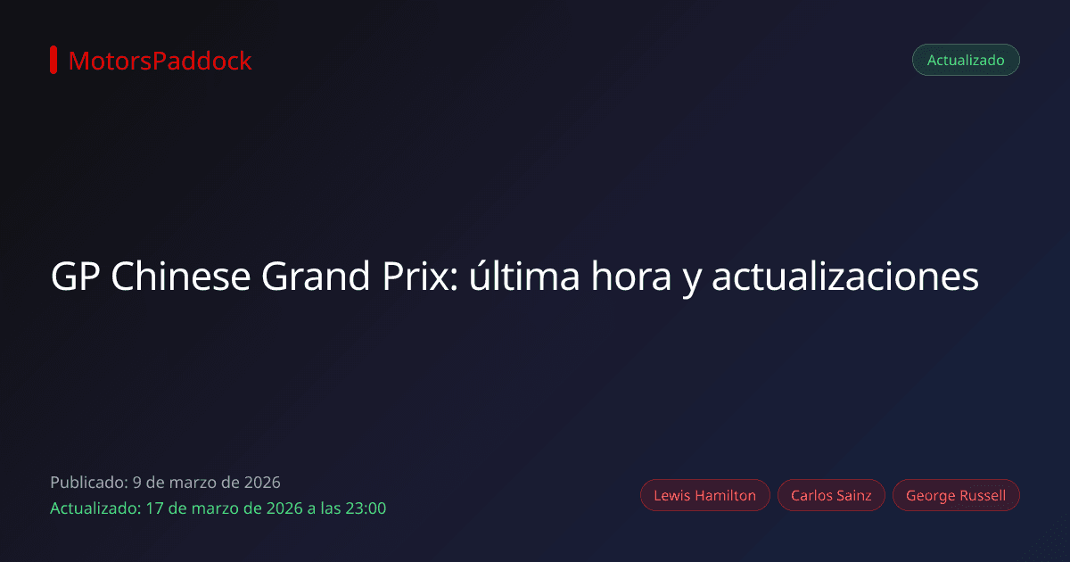 GP Chinese Grand Prix: última hora y actualizaciones
