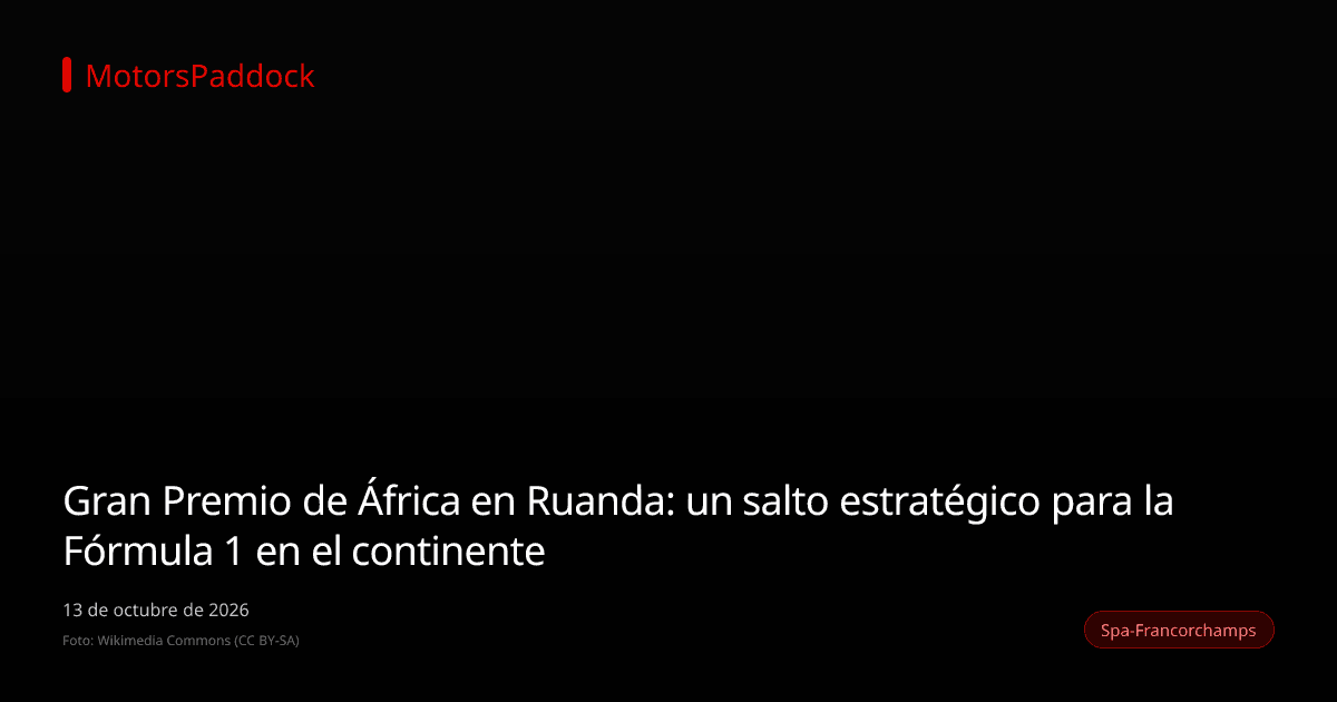 Gran Premio de África en Ruanda: un salto estratégico para la Fórmula 1 en el continente